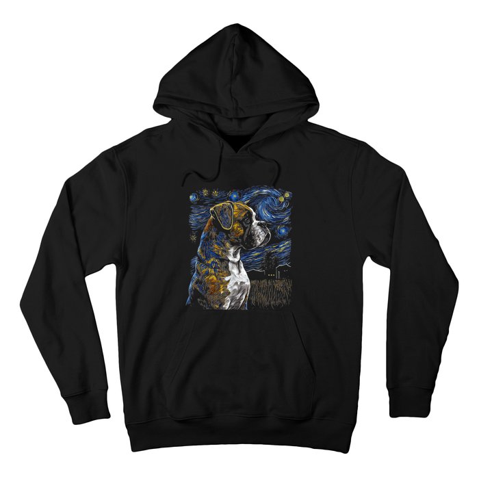 Boxer Dog Starry Night Dogs Lover Gifts Graphic Hoodie