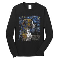 Boxer Dog Starry Night Dogs Lover Gifts Graphic Long Sleeve Shirt