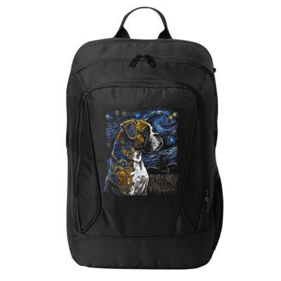Boxer Dog Starry Night Dogs Lover Gifts Graphic City Backpack