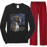 Boxer Dog Starry Night Dogs Lover Gifts Graphic Long Sleeve Pajama Set