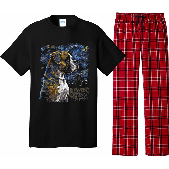 Boxer Dog Starry Night Dogs Lover Gifts Graphic Pajama Set