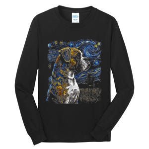 Boxer Dog Starry Night Dogs Lover Gifts Graphic Tall Long Sleeve T-Shirt