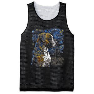 Boxer Dog Starry Night Dogs Lover Gifts Graphic Mesh Reversible Basketball Jersey Tank