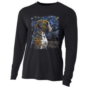 Boxer Dog Starry Night Dogs Lover Gifts Graphic Cooling Performance Long Sleeve Crew