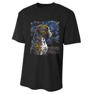 Boxer Dog Starry Night Dogs Lover Gifts Graphic Performance Sprint T-Shirt