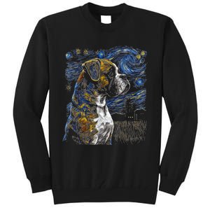 Boxer Dog Starry Night Dogs Lover Gifts Graphic Tall Sweatshirt