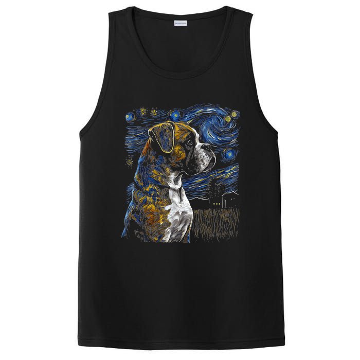 Boxer Dog Starry Night Dogs Lover Gifts Graphic PosiCharge Competitor Tank