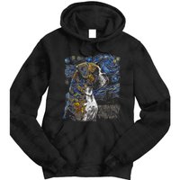 Boxer Dog Starry Night Dogs Lover Gifts Graphic Tie Dye Hoodie