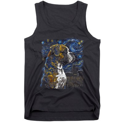 Boxer Dog Starry Night Dogs Lover Gifts Graphic Tank Top