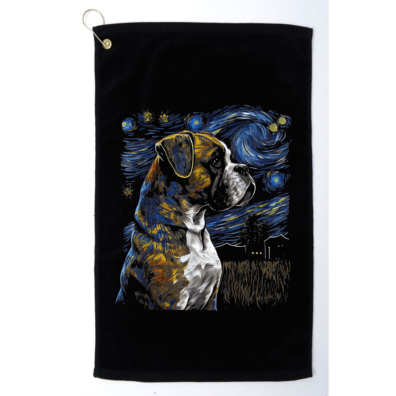 Boxer Dog Starry Night Dogs Lover Gifts Graphic Golf Towel