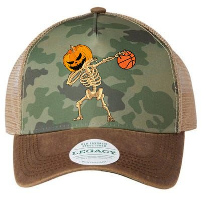 Basketball Dabbing Skeleton Halloween Basketball Legacy Tie Dye Trucker Hat