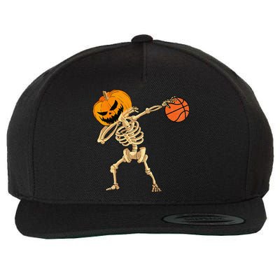 Basketball Dabbing Skeleton Halloween Basketball Wool Snapback Cap