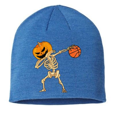 Basketball Dabbing Skeleton Halloween Basketball Sustainable Beanie