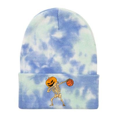 Basketball Dabbing Skeleton Halloween Basketball Tie Dye 12in Knit Beanie