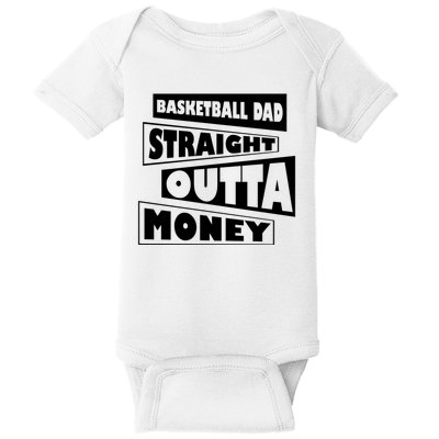 Basketball Dad Straight Outta Money Funny Dad Baby Bodysuit
