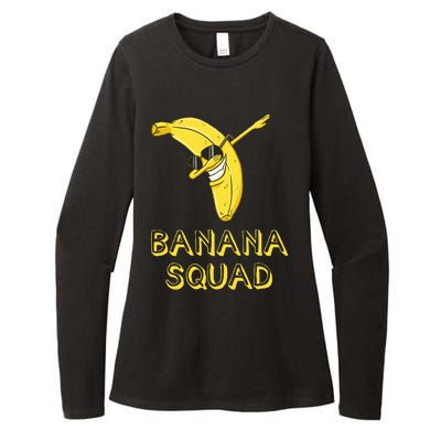 Banana Dabbing Sunglasses Smiling Face Fruit Lover Womens CVC Long Sleeve Shirt