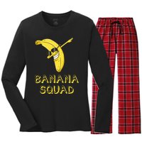 Banana Dabbing Sunglasses Smiling Face Fruit Lover Women's Long Sleeve Flannel Pajama Set 