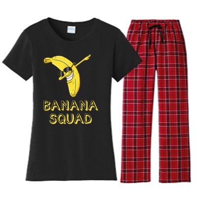 Banana Dabbing Sunglasses Smiling Face Fruit Lover Women's Flannel Pajama Set