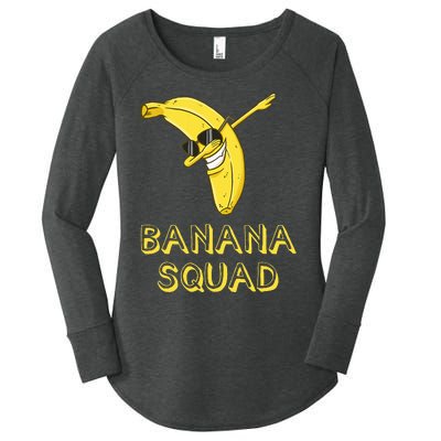 Banana Dabbing Sunglasses Smiling Face Fruit Lover Women's Perfect Tri Tunic Long Sleeve Shirt