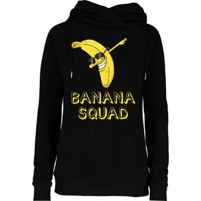 Banana Dabbing Sunglasses Smiling Face Fruit Lover Womens Funnel Neck Pullover Hood