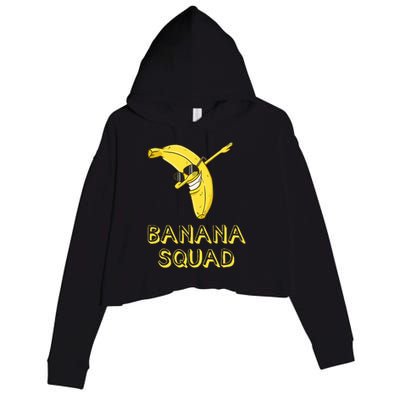 Banana Dabbing Sunglasses Smiling Face Fruit Lover Crop Fleece Hoodie