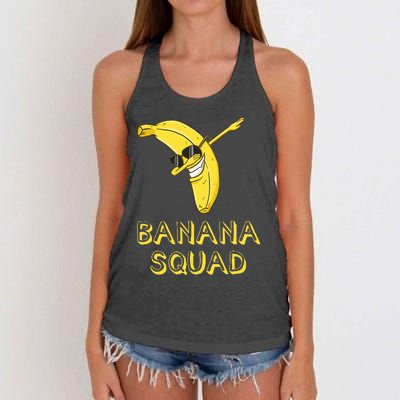 Banana Dabbing Sunglasses Smiling Face Fruit Lover Women's Knotted Racerback Tank