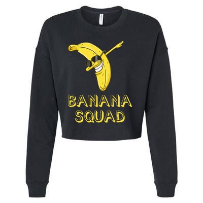 Banana Dabbing Sunglasses Smiling Face Fruit Lover Cropped Pullover Crew