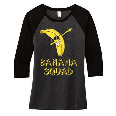 Banana Dabbing Sunglasses Smiling Face Fruit Lover Women's Tri-Blend 3/4-Sleeve Raglan Shirt