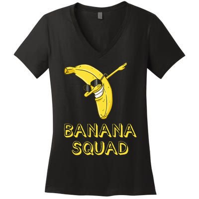 Banana Dabbing Sunglasses Smiling Face Fruit Lover Women's V-Neck T-Shirt