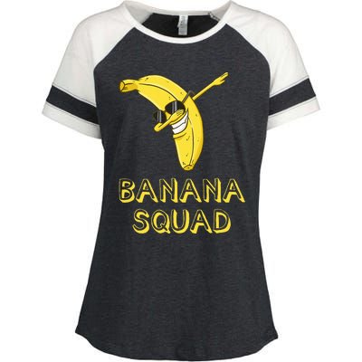 Banana Dabbing Sunglasses Smiling Face Fruit Lover Enza Ladies Jersey Colorblock Tee