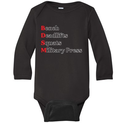 Bench Deadlifts Squats Military Press Baby Long Sleeve Bodysuit