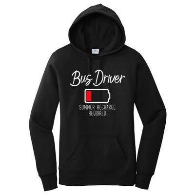 Bus Driver Summer Recharge Required Last day School Women's Pullover Hoodie