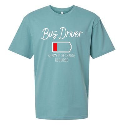 Bus Driver Summer Recharge Required Last day School Sueded Cloud Jersey T-Shirt