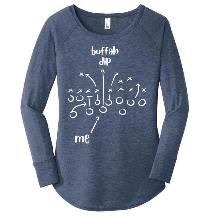 Buffalo Dip Super Funny Football For Women Sunday Women's Perfect Tri Tunic Long Sleeve Shirt