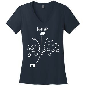 Buffalo Dip Super Funny Football For Women Sunday Women's V-Neck T-Shirt