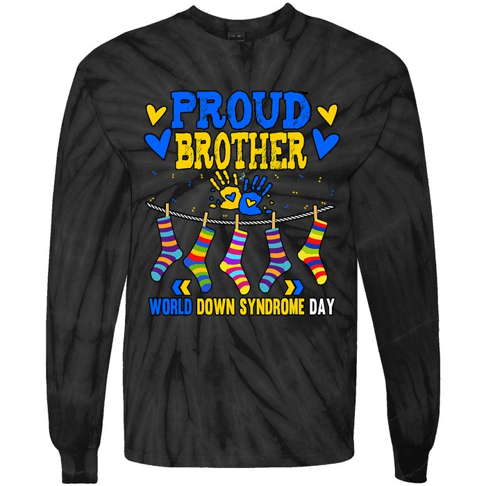 Brother Down Syndrome Awareness Tie-Dye Long Sleeve Shirt