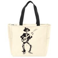 Banjo Dancing Skeleton Bluegrass Music Festival Zip Tote Bag