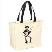 Banjo Dancing Skeleton Bluegrass Music Festival Zip Tote Bag