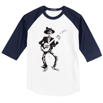 Banjo Dancing Skeleton Bluegrass Music Festival Baseball Sleeve Shirt