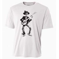 Banjo Dancing Skeleton Bluegrass Music Festival Cooling Performance Crew T-Shirt