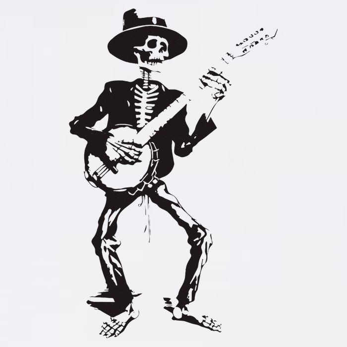 Banjo Dancing Skeleton Bluegrass Music Festival Button