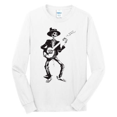 Banjo Dancing Skeleton Bluegrass Music Festival Tall Long Sleeve T-Shirt