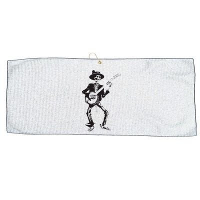 Banjo Dancing Skeleton Bluegrass Music Festival Large Microfiber Waffle Golf Towel