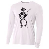 Banjo Dancing Skeleton Bluegrass Music Festival Cooling Performance Long Sleeve Crew