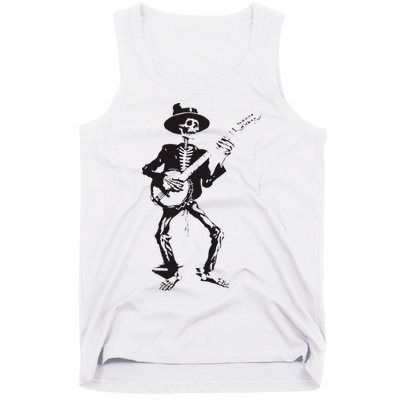 Banjo Dancing Skeleton Bluegrass Music Festival Tank Top