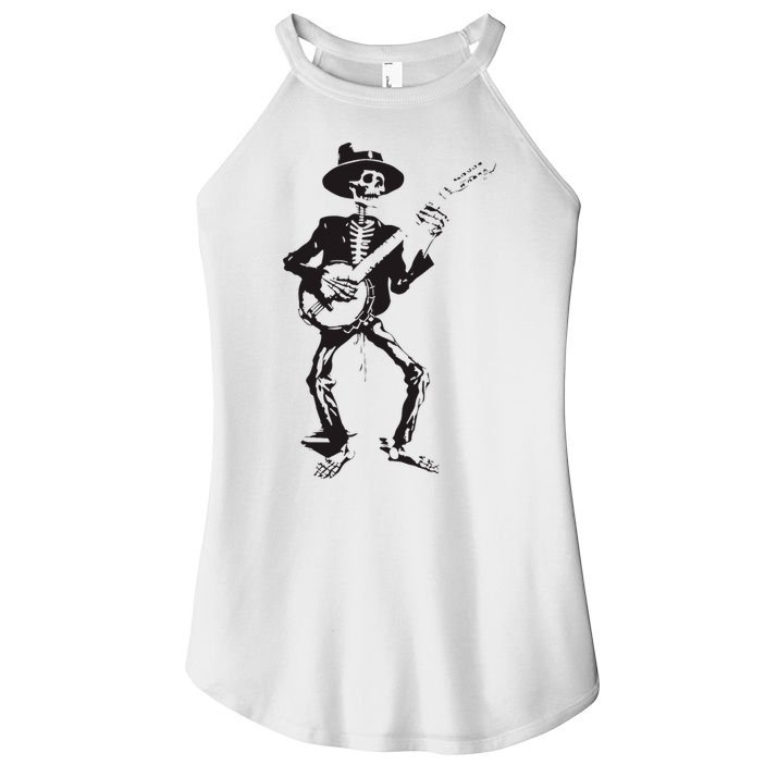 Banjo Dancing Skeleton Bluegrass Music Festival Women's Perfect Tri Rocker Tank