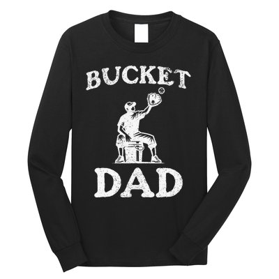 Bucket Dad Softball Dad Baseball Long Sleeve Shirt