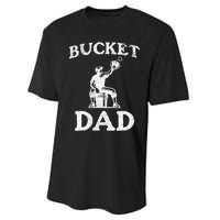 Bucket Dad Softball Dad Baseball Performance Sprint T-Shirt