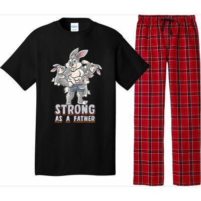 Bunny Dad Strong As A Father Daddy Rabbit Papa Father's Day Great Gift Pajama Set