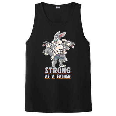 Bunny Dad Strong As A Father Daddy Rabbit Papa Father's Day Great Gift PosiCharge Competitor Tank